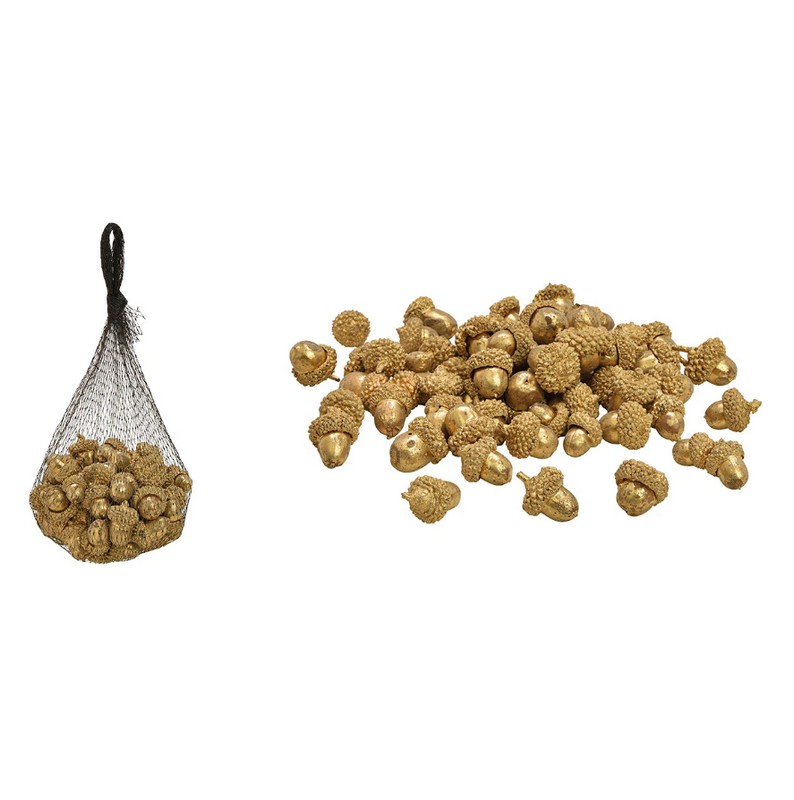 Sacchetto con 200g di ghiande dorate decorative